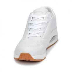 Chaussures Femme Baskets basses Skechers UNO Blanc -Baskets mode Soldes 10043214 500 C