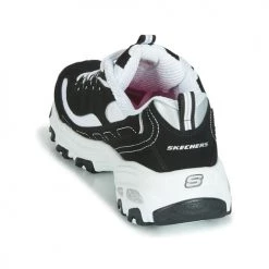 Chaussures Femme Baskets basses Skechers D'LITES BIGGEST FAN Noir / Blanc -Baskets mode Soldes 11263750 500 E