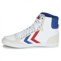 Chaussures Baskets montantes hummel SLIMMER STADIL HIGH Blanc / Bleu / Rouge -Baskets mode Soldes 113145 500 D