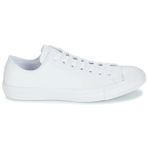 Chaussures Baskets basses Converse CHUCK TAYLOR ALL STAR LEATHER OX Blanc 2 Chaussures Baskets basses Converse CHUCK TAYLOR ALL STAR LEATHER OX Blanc – Image 2
