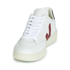 Chaussures Baskets basses Veja V-12 LEATHER Blanc / Bleu / Rouge -Baskets mode Soldes 15199408 500 C