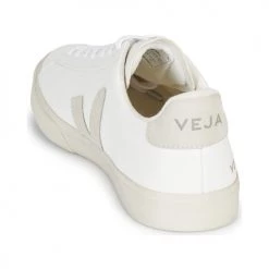 Chaussures Baskets basses Veja CAMPO Blanc / Gris -Baskets mode Soldes 17111398 500 E