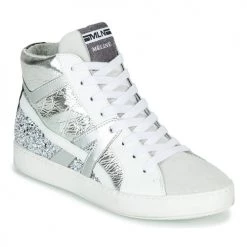 Chaussures Femme Baskets montantes Meline IN1363 Blanc / Argent