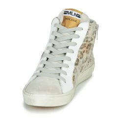 Chaussures Femme Baskets montantes Meline NK5050 Beige / Léopard -Baskets mode Soldes 17658288 500 C