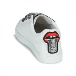 Chaussures Femme Baskets basses Bons baisers de Paname EDITH GLITTER TONGUE Blanc -Baskets mode Soldes 17837750 500 E