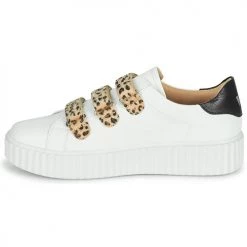 Chaussures Femme Baskets basses Vanessa Wu BASKETS À SCRATCHS ANIMALIER Blanc / Léopard -Baskets mode Soldes 18289191 500 D