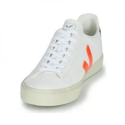 Chaussures Baskets basses Veja CAMPO Blanc / Orange / Bleu -Baskets mode Soldes 18703529 500 C