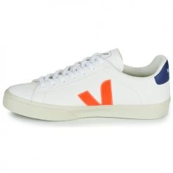 Chaussures Baskets basses Veja CAMPO Blanc / Orange / Bleu -Baskets mode Soldes 18703529 500 D