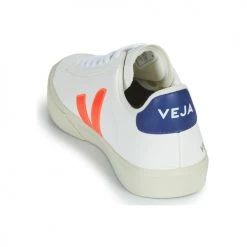 Chaussures Baskets basses Veja CAMPO Blanc / Orange / Bleu -Baskets mode Soldes 18703529 500 E