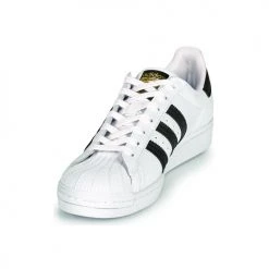 Chaussures Baskets basses adidas Originals SUPERSTAR Blanc / Noir -Baskets mode Soldes 18898608 500 C
