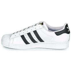 Chaussures Baskets basses adidas Originals SUPERSTAR Blanc / Noir -Baskets mode Soldes 18898608 500 D