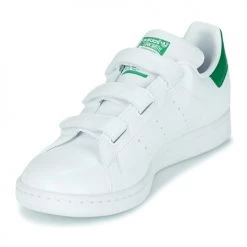 Chaussures Baskets basses adidas Originals STAN SMITH CF ECO-RESPONSABLE Blanc / vert -Baskets mode Soldes 18898701 500 C