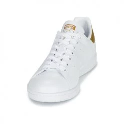 Chaussures Femme Baskets basses adidas Originals STAN SMITH W ECO-RESPONSABLE Blanc / Doré -Baskets mode Soldes 18898722 500 C