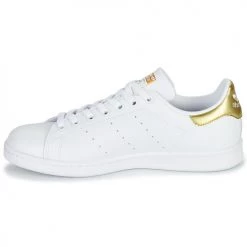 Chaussures Femme Baskets basses adidas Originals STAN SMITH W ECO-RESPONSABLE Blanc / Doré -Baskets mode Soldes 18898722 500 D