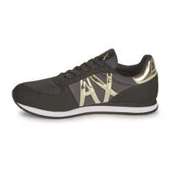 Chaussures Femme Baskets basses Armani Exchange HALOISE Noir / Doré -Baskets mode Soldes 19775821 500 D