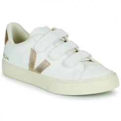 Chaussures Femme Baskets basses Veja RECIFE LOGO Blanc / Doré