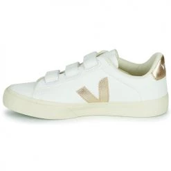 Chaussures Femme Baskets basses Veja RECIFE LOGO Blanc / Doré 8 Chaussures Femme Baskets basses Veja RECIFE LOGO Blanc / Doré -Baskets mode Soldes 19816232 500 D