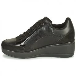 Chaussures Femme Baskets basses Geox ILDE Noir -Baskets mode Soldes 19832502 500 D