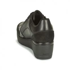 Chaussures Femme Baskets basses Geox ILDE Noir -Baskets mode Soldes 19832502 500 E