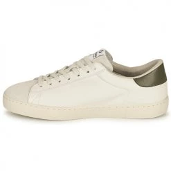 Chaussures Femme Baskets basses Victoria BERLIN PIEL CONTRASTE Blanc / Kaki -Baskets mode Soldes 19901079 500 D