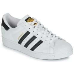 Baskets mode Soldes 27 Chaussures Baskets basses adidas Originals SUPERSTAR VEGAN Blanc / Noir