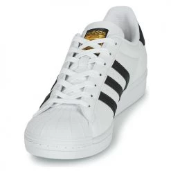 Chaussures Baskets basses adidas Originals SUPERSTAR VEGAN Blanc / Noir -Baskets mode Soldes 19933727 500 C