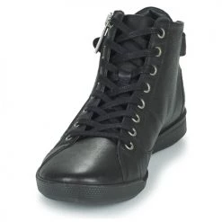 Chaussures Femme Baskets montantes Pataugas PALME Noir -Baskets mode Soldes 20061485 500 C