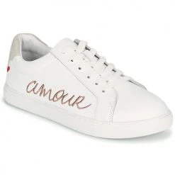Chaussures Femme Baskets basses Bons baisers de Paname SIMONE AMOUR BLANC ROSE GOLD Blanc / Rose
