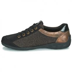 Chaussures Femme Baskets basses Remonte Dorndorf R3415 Noir / Doré -Baskets mode Soldes 22370585 500 D