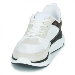 Chaussures Femme Baskets basses Guess DEGROM2 Blanc / Marron -Baskets mode Soldes 22418827 500 C