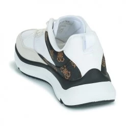 Chaussures Femme Baskets basses Guess DEGROM2 Blanc / Marron -Baskets mode Soldes 22418827 500 E