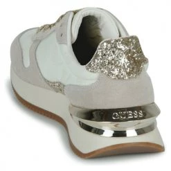 Chaussures Femme Baskets basses Guess DUBAI Beige / Doré -Baskets mode Soldes 22418828 500 E