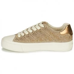 Chaussures Femme Baskets basses Guess JIANAA4 Doré -Baskets mode Soldes 22418837 500 D