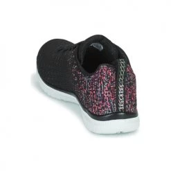 Chaussures Femme Baskets basses Skechers VIRTUE Noir / Rose -Baskets mode Soldes 22429215 500 E
