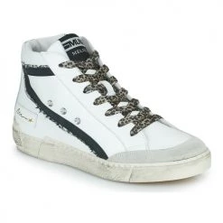 Chaussures Femme Baskets montantes Meline NKC320-A-6125 Blanc / Noir