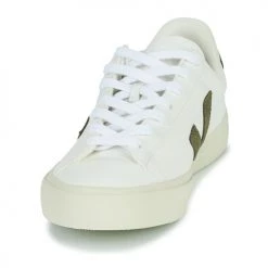 Chaussures Baskets basses Veja CAMPO Blanc / Kaki -Baskets mode Soldes 22546050 500 C