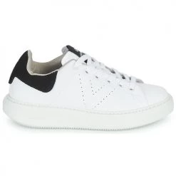 Chaussures Femme Baskets basses Victoria MILAN EFECTO PIEL & SERR Blanc / Noir -Baskets mode Soldes 22546383 500 B