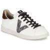 Chaussures Femme Baskets basses Victoria TENIS EFECTO PIEL GLITTER Blanc / Argenté
