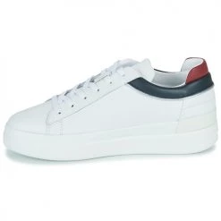 Chaussures Femme Baskets basses Tommy Hilfiger Th Feminine Leather Sneaker Blanc -Baskets mode Soldes 22555444 500 D
