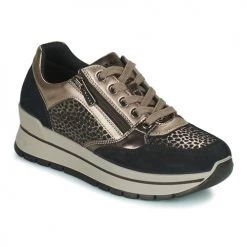 Chaussures Femme Baskets basses IgI&CO DONNA ANISIA Noir / Doré