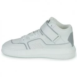 Chaussures Femme Baskets montantes Calvin Klein Jeans CHUNKY CUPSOLE LACEUP MID M Blanc / Argent -Baskets mode Soldes 22584730 500 D