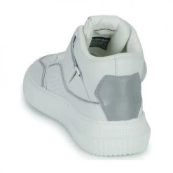 Chaussures Femme Baskets montantes Calvin Klein Jeans CHUNKY CUPSOLE LACEUP MID M Blanc / Argent -Baskets mode Soldes 22584730 500 E