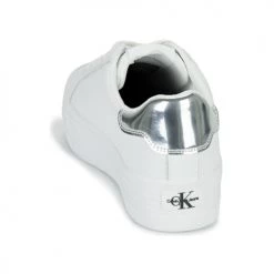 Chaussures Femme Baskets basses Calvin Klein Jeans VULC FLATFORM LACEUP LOW Blanc / Argent -Baskets mode Soldes 22584738 500 E