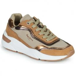 Chaussures Femme Baskets basses Pepe jeans ARROW POP Marron / Bronze