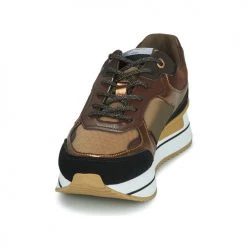 Chaussures Femme Baskets basses Pepe jeans RUSPER GALA Bronze / Noir -Baskets mode Soldes 22588020 500 C