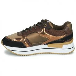 Chaussures Femme Baskets basses Pepe jeans RUSPER GALA Bronze / Noir -Baskets mode Soldes 22588020 500 D