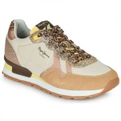 Chaussures Femme Baskets basses Pepe jeans BRITT PRINT WILD W Beige
