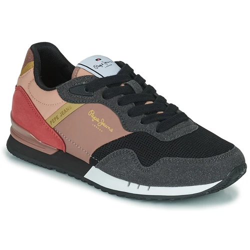 Chaussures Femme Baskets basses Pepe jeans LONDON W SWATCH Noir / Rose 1 Chaussures Femme Baskets basses Pepe jeans LONDON W SWATCH Noir / Rose