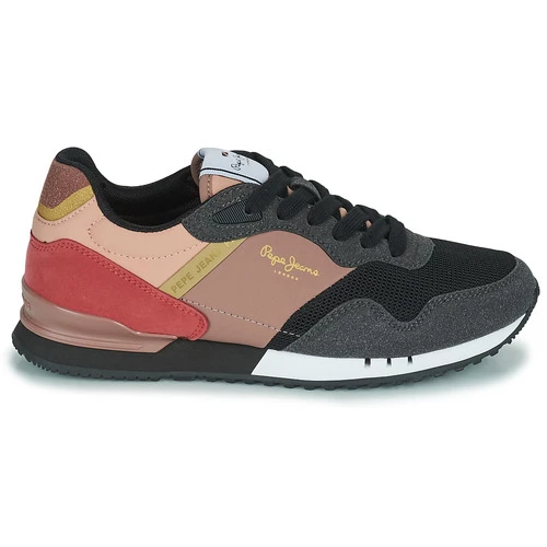 Chaussures Femme Baskets basses Pepe jeans LONDON W SWATCH Noir / Rose 2 Chaussures Femme Baskets basses Pepe jeans LONDON W SWATCH Noir / Rose – Image 2