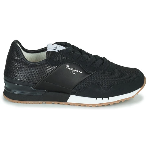 Chaussures Femme Baskets basses Pepe jeans LONDON W SEQUINS Noir 2 Chaussures Femme Baskets basses Pepe jeans LONDON W SEQUINS Noir – Image 2